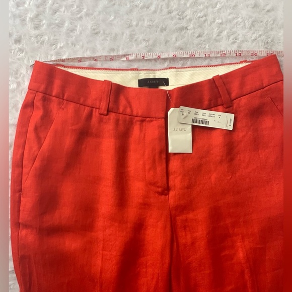 NWT J. Crew orange Wide Leg Linen blend trousers - Picture 8 of 9